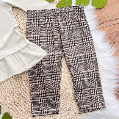 Conj. Blusa Manga Longa Amore Mio e Calça Legging em Plush - Areia